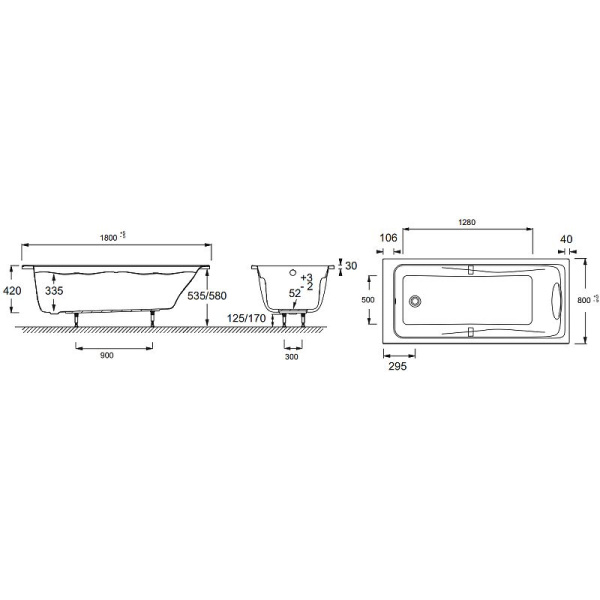 Акриловая ванна Jacob Delafon Odeon Up 180x80 E6048RU-00 без гидромассажа