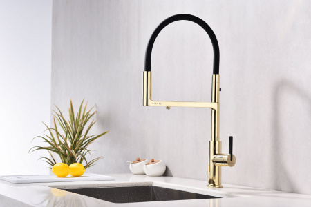 Смеситель для кухни Paulmark TORNADO To213402-G, золото