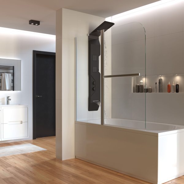 Душевая шторка на ванну Taliente TA-1214CP 120х140 стекло прозрачное 6 мм