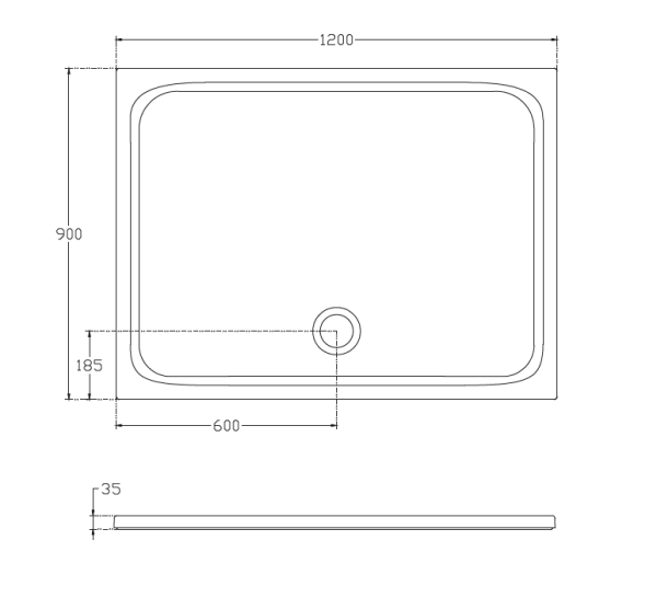Душевой поддон 1200х900 ISVEA прямоугольный цвет черный матовый 10DT9703C-42N