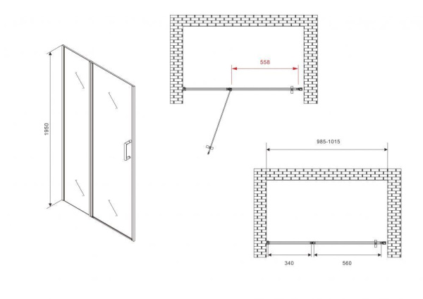 Душевая дверь ABBER Sonnenstrand AG04100S
