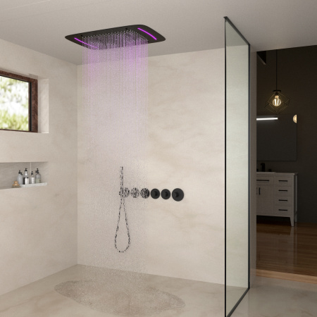 Встраиваемая душевая система с термостатом TIMO Saona SX-2319/03SM, черный