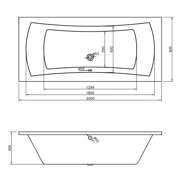 Акриловая ванна Lavinia Boho Evan 200х90 37110200