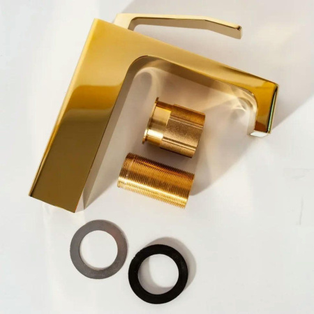 Cмеситель для раковины Hansberge H1065 Золото глянец