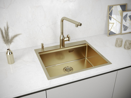 Мойка Paulmark KRONER-PRO 59 PM705951-BG 510х590х200 мм, нержавеющая сталь, брашированное золото