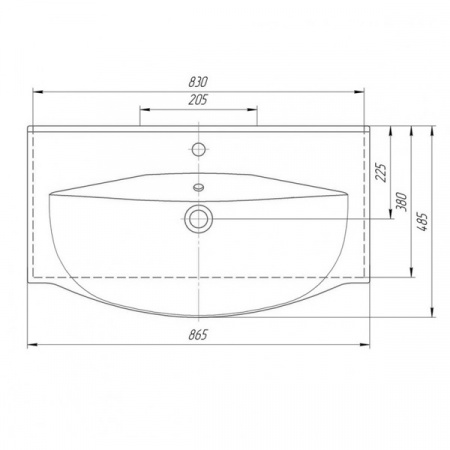 Тумба под умывальник Misty Элвис 85 напольная с 2 ящ. белая эмаль с умывальником Умывальник мебельный Элвис 850