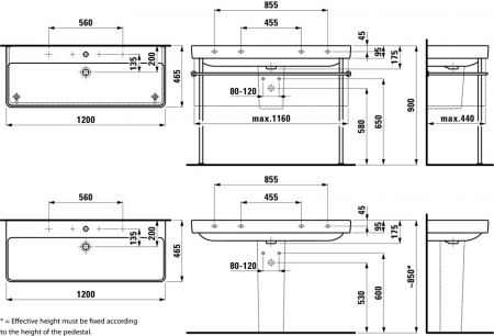 Умывальник Laufen Pro S 8149654001071 120x46x9