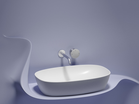 Умывальник чаша накладная овальная Ceramicanova Element 600*380*138мм, Белый матовый, CN6049MW