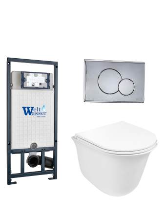 Комплект инсталляции с унитазом Weltwasser MARBERG 507 + TELBACH 004 GL-WT + MAR 507 RD-CR