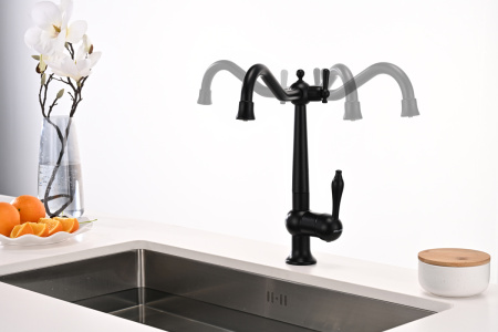 Смеситель для кухни Paulmark RETRO Re213226-401, антрацит