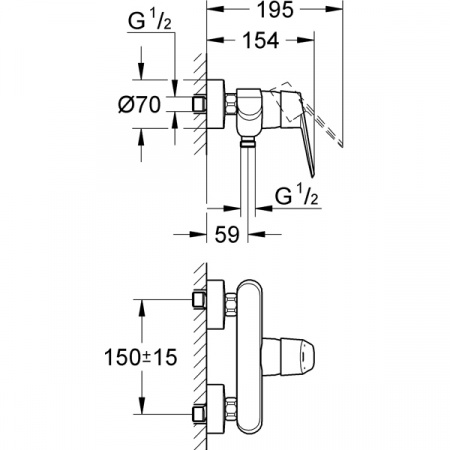 Смеситель для душа Grohe Eurodisc Cosmopolitan 33569002