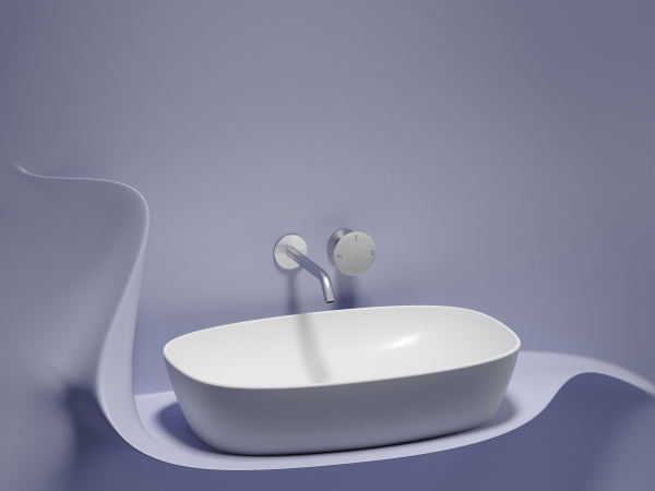 Умывальник чаша накладная овальная Ceramicanova Element 600*380*138мм, Белый матовый, CN6049MW