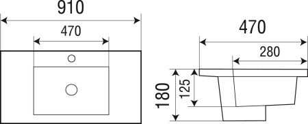 Раковина подвесная WeltWasser WW DEILBACH 7506-90 910х470х180