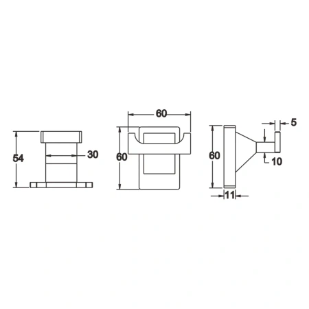 Крючок для ванной комнаты двойной Rose RG1621H, черный