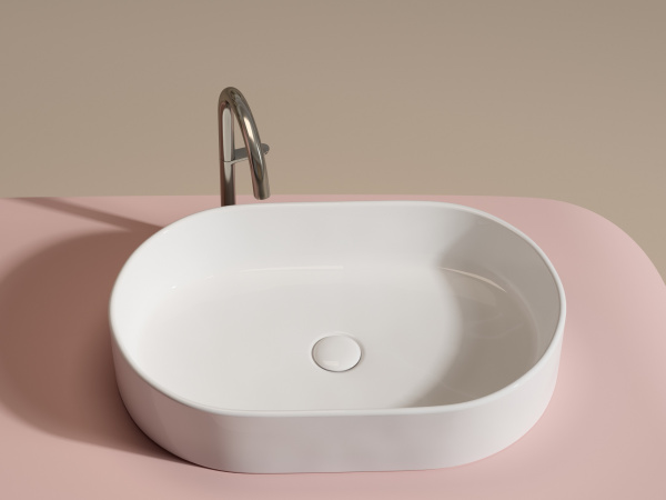 Умывальник чаша накладная овальная Ceramicanova Element 608*385*122мм, Белый, CN6048