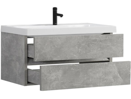 Тумба под умывальник Belux Бостон НП 90-02 Бетон Чикаго светло-серый
