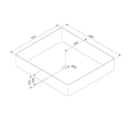 M8FWCC10600WG Func Раковина накладная AM.PM, прямоугольная, 60 см, цвет белый глянец