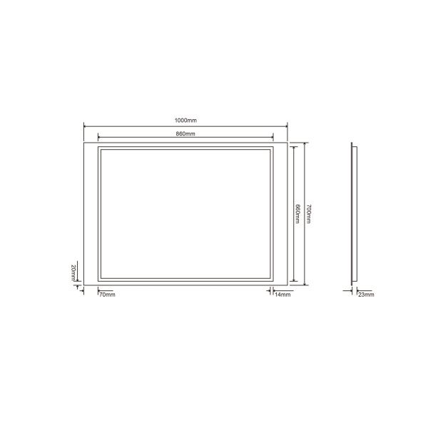 Зеркало Roxen Fiva Long 510155-100 100x70 с LED подсветкой