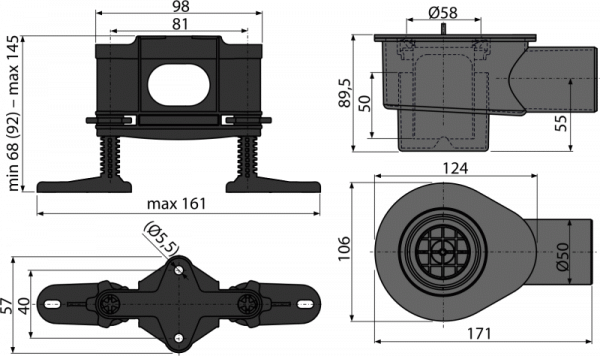 Сифон для душа AlcaPlast APZ-S12