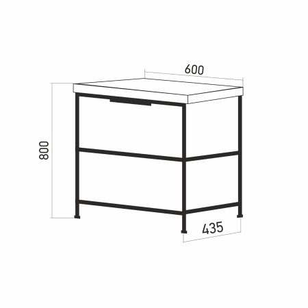 Тумба под раковину MIXLINE БРУКЛИН-60 Бетон под ум. Fest 60 (548233)