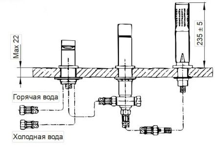 Смеситель для ванны Ahti Garda DM401001