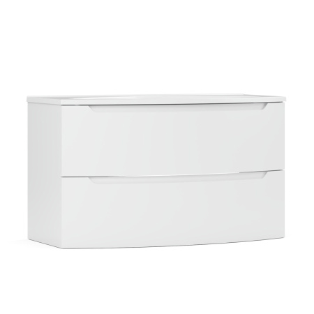 Тумба под умывальник Belux подвесная Ганновер 100-02, белый глянцевый
