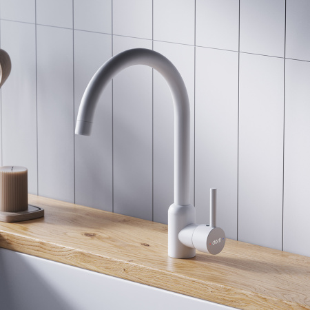 D3007033 Logic Кухонный смеситель Dorff поворотный, белый