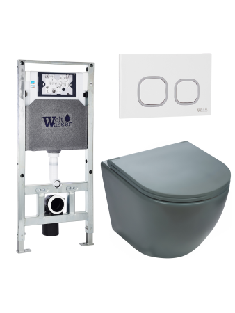 Комплект инсталляции с унитазом Weltwasser AMBERG 506 ST + MERZBACH 043 MT-GR + AMBERG RD-WT