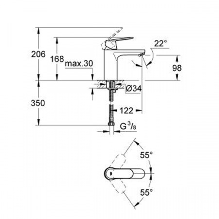 Смеситель для умывальника Grohe Eurosmart Cosmopolitan 23327000