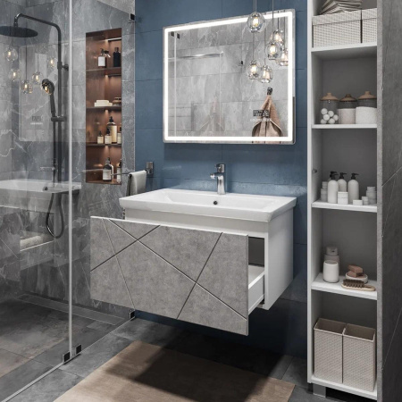 Тумба под раковину подвесная VIGO Geometry 035 бетон, 80 см