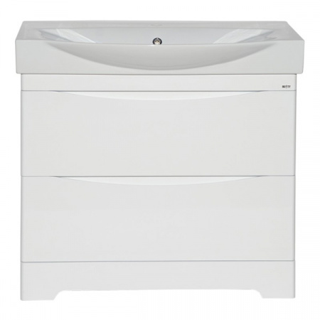 Тумба под умывальник Misty Элвис 85 напольная с 2 ящ. белая эмаль с умывальником Умывальник мебельный Элвис 850