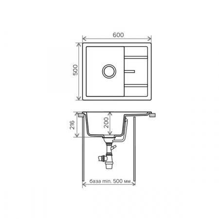 Кухонная мойка Tolero R-107 49.5x59.5 темно-бежевый