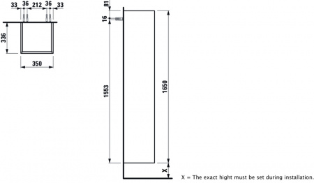 Шкаф-пенал Laufen Base 4026811102601 35x33.6x165