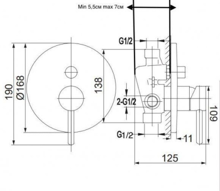 Душевая система скрытого монтажа Grocenberg GB5001 Никель