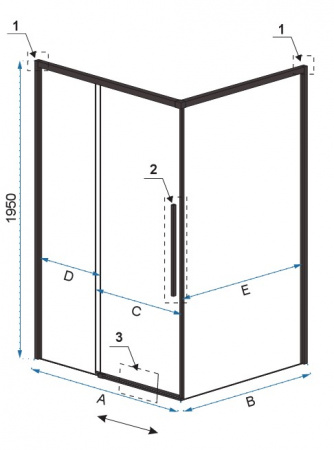 Душевой уголок Rea CAB 80x100 REA-K6310 черный