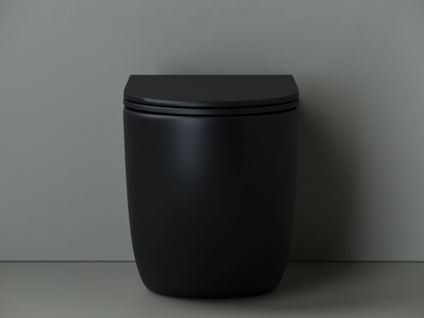 Напольный приставной унитаз Ceramicanova Metropol Rimless, Черный матовый, CN4004MB