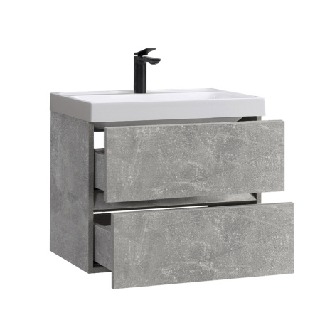 Тумба под умывальник Belux Бостон подвесная 60-02 Бетон Чикаго светло-серый