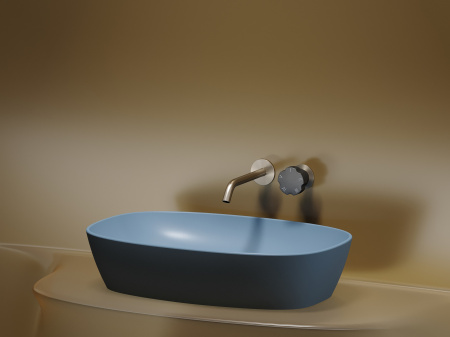 Умывальник чаша накладная овальная Ceramicanova Element 600*380*138мм, Голубой матовый, CN6049ML