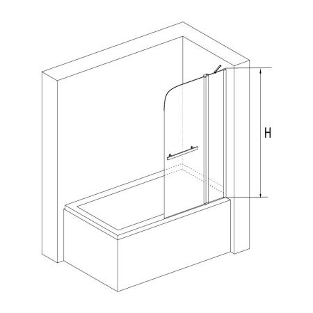Шторка на ванну RGW SC-12 03111210-11 прозрачное стекло, хром