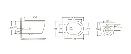 Унитаз SELLA UF подвесной безободковый, сиденье дюропласт с микролифтом Ceruttispa CT10362 (485х365х360)