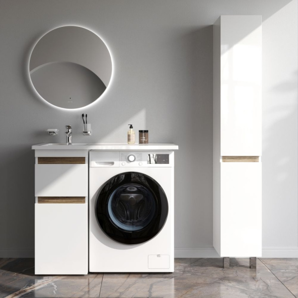 M85AFSX0402WG X-Joy База под столешницу для стиральной машины, напольная, 40 см, 2 ящика, белый глянец