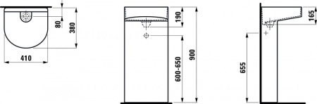 Умывальник Laufen Sonar 8113417571121 41x38x90