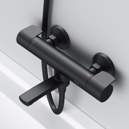 F85A50022 X-Joy, Смеситель для ванны и душа AM.PM с термостатом, черный