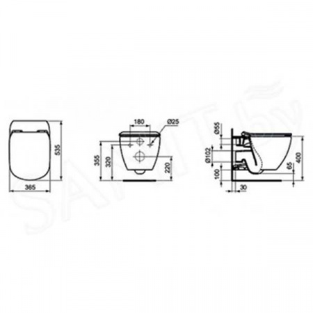 Комплект инсталляции и унитаза Ideal Standard Tesi AquaBlade S0079R0123AC