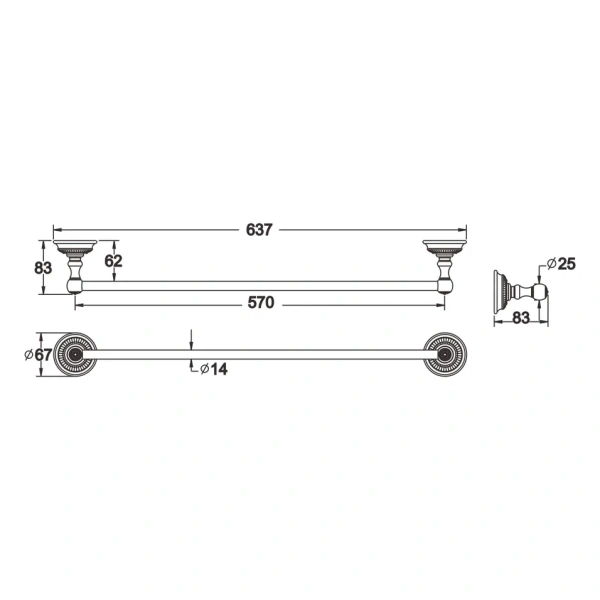 Полотенцедержатель Rose RG1417Q, бронза