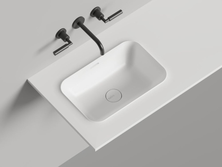 Раковина столешница Salini ONDA EDGE ROUND, белый, 14022051MN