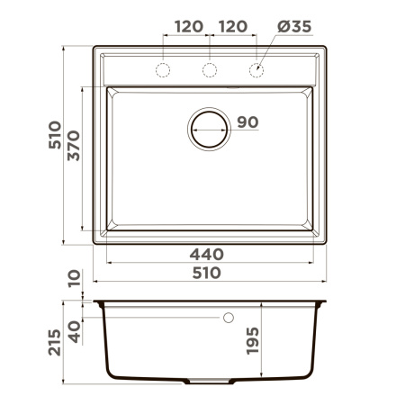 Кухонная мойка Omoikiri Daisen 51-GR Artgranit/leningrad grey 4997306