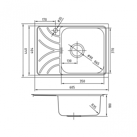 Кухонная мойка IDDIS Arro S ARR60PRi77 60.5х44