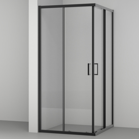 Душевой уголок AQUABATH ATLAS AB-04F-900-2000-BK (90x90, черный матовый, прозрачное стекло)