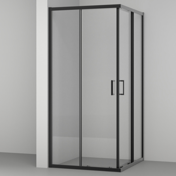 Душевой уголок AQUABATH ATLAS AB-04F-900-2000-BK (90x90, черный матовый, прозрачное стекло)